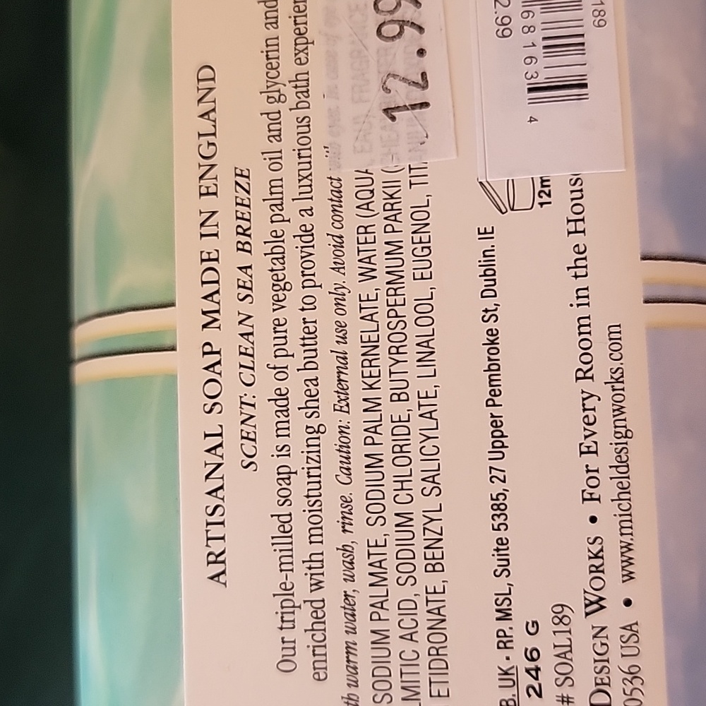 BUNDLE/2-BATH ITEMS/SHEA BUTTER SOAP/LIQUID HAND SOAP/MICHEL DESIGN WORKS - Picture 5 of 12